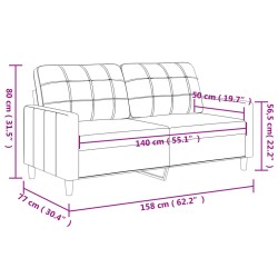 vidaXL Divano a 2 Posti Nero 140 cm in Similpelle