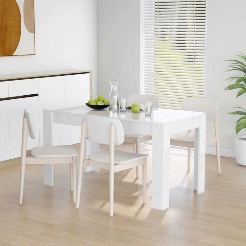 vidaXL Tavolo da Pranzo Bianco Lucido 140x74,5x76 cm Legno ingegnerizzato