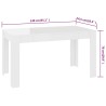 vidaXL Tavolo da Pranzo Bianco Lucido 140x74,5x76 cm Legno ingegnerizzato