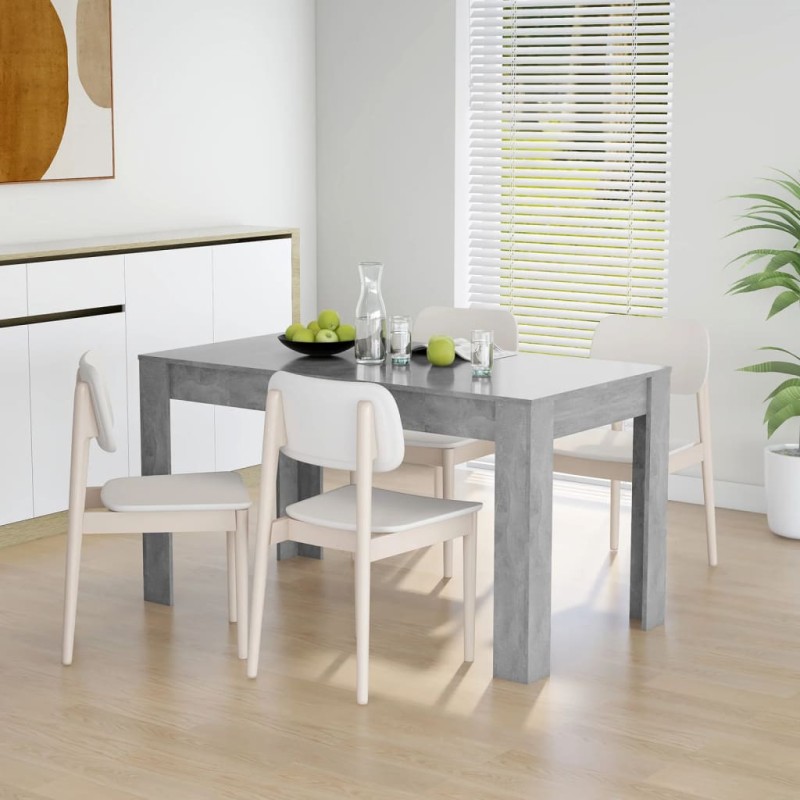 vidaXL Tavolo da Pranzo Grigio Cemento 140x74,5x76 cm in Truciolato