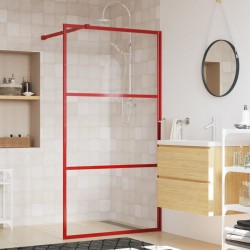 vidaXL Parete per Doccia Walk-in Vetro Trasparente ESG 115x195cm Rossa