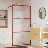 vidaXL Parete per Doccia Walk-in Vetro Trasparente ESG 115x195cm Rossa