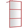 vidaXL Parete per Doccia Walk-in Vetro Trasparente ESG 115x195cm Rossa