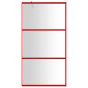 vidaXL Parete per Doccia Walk-in Vetro Trasparente ESG 115x195cm Rossa