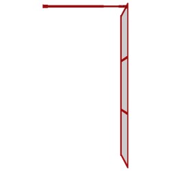 vidaXL Parete per Doccia Walk-in Vetro Trasparente ESG 115x195cm Rossa