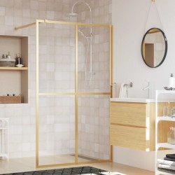 vidaXL Parete per Doccia Walk-in Vetro Trasparente ESG 118x195 cm Oro