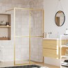 vidaXL Parete per Doccia Walk-in Vetro Trasparente ESG 118x195 cm Oro