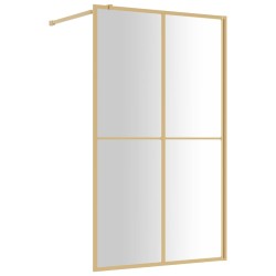 vidaXL Parete per Doccia Walk-in Vetro Trasparente ESG 118x195 cm Oro