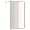 vidaXL Parete per Doccia Walk-in Vetro Trasparente ESG 118x195 cm Oro