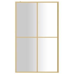 vidaXL Parete per Doccia Walk-in Vetro Trasparente ESG 118x195 cm Oro