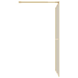 vidaXL Parete per Doccia Walk-in Vetro Trasparente ESG 118x195 cm Oro