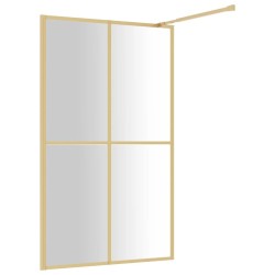 vidaXL Parete per Doccia Walk-in Vetro Trasparente ESG 118x195 cm Oro