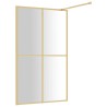 vidaXL Parete per Doccia Walk-in Vetro Trasparente ESG 118x195 cm Oro