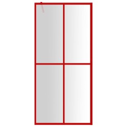 vidaXL Parete per Doccia Walk-in Vetro Trasparente ESG 100x195cm Rossa