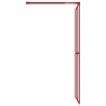 vidaXL Parete per Doccia Walk-in Vetro Trasparente ESG 100x195cm Rossa