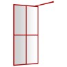 vidaXL Parete per Doccia Walk-in Vetro Trasparente ESG 100x195cm Rossa