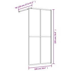 vidaXL Parete per Doccia Walk-in Vetro Trasparente ESG 100x195cm Rossa