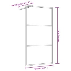 vidaXL Parete per Doccia Walk-in Vetro Trasparente ESG 100x195cm Rossa