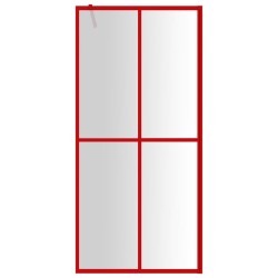 vidaXL Parete per Doccia Walk-in Vetro Trasparente ESG 90x195 cm Rossa