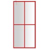 vidaXL Parete per Doccia Walk-in Vetro Trasparente ESG 90x195 cm Rossa