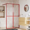 vidaXL Parete per Doccia Walk-in Vetro Trasparente ESG 118x195cm Rossa