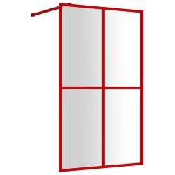 vidaXL Parete per Doccia Walk-in Vetro Trasparente ESG 118x195cm Rossa