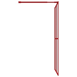 vidaXL Parete per Doccia Walk-in Vetro Trasparente ESG 118x195cm Rossa