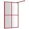 vidaXL Parete per Doccia Walk-in Vetro Trasparente ESG 118x195cm Rossa