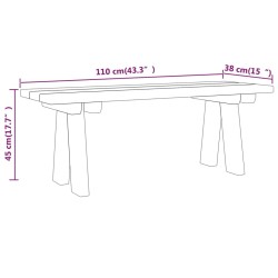    Panchina da Giardino 110 cm in Massello di Pino Impregnato