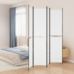 vidaXL Divisorio a 4 Pannelli Bianco 200x220 cm Tessuto