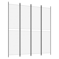 vidaXL Divisorio a 4 Pannelli Bianco 200x220 cm Tessuto