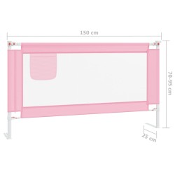 vidaXL Sponda Letto di Sicurezza per Bambini Rosa 150x25 cm in Tessuto