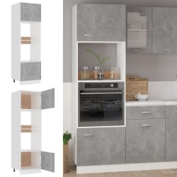    Armadio per Microonde Grigio Cemento 60x57x207 cm in Truciolato