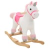 vidaXL Unicorno a Dondolo in Peluche 65x32x58 cm Bianco e Rosa