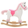 vidaXL Unicorno a Dondolo in Peluche 65x32x58 cm Bianco e Rosa