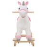 vidaXL Unicorno a Dondolo in Peluche 65x32x58 cm Bianco e Rosa