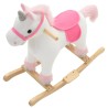 vidaXL Unicorno a Dondolo in Peluche 65x32x58 cm Bianco e Rosa