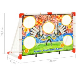 vidaXL Set Porta da Calcio per Bambini con Pannello 120x51x77,5 cm