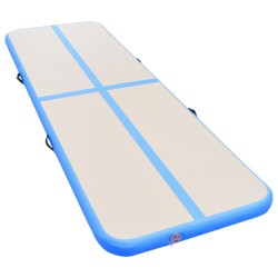 vidaXL Tappetino Ginnastica Gonfiabile con Pompa 700x100x10 cm PVC Blu