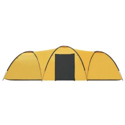 vidaXL Tenda Igloo da Campeggio 650x240x190 cm per 8 Persone Gialla