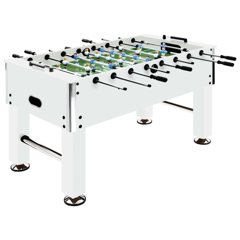 vidaXL Tavolo Calcio Balilla in Acciaio 60 kg 140x74,5x87,5 cm Bianco