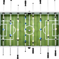 vidaXL Tavolo Calcio Balilla in Acciaio 60 kg 140x74,5x87,5 cm Bianco