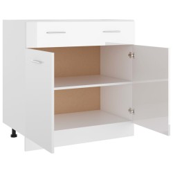    Armadio con Cassetto Bianco Lucido 80x46x81,5 cm in Truciolato