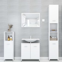    Armadio da Bagno Bianco 30x30x183,5 cm in Truciolato