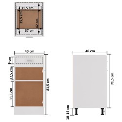    Armadio con Cassetto Bianco Lucido 40x46x81,5 cm in Truciolato