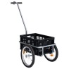 vidaXL Rimorchio da Bici con Trasportino Pieghevole 50 L Nero 60 kg