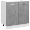    Armadio per Lavabo Grigio Cemento 80x46x81,5 cm in Multistrato