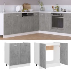    Armadio per Lavabo Grigio Cemento 80x46x81,5 cm in Multistrato