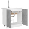    Armadio per Lavabo Grigio Cemento 80x46x81,5 cm in Multistrato