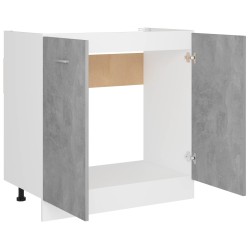    Armadio per Lavabo Grigio Cemento 80x46x81,5 cm in Multistrato